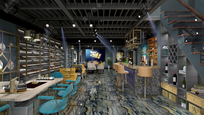 红酒加盟店装修效果图